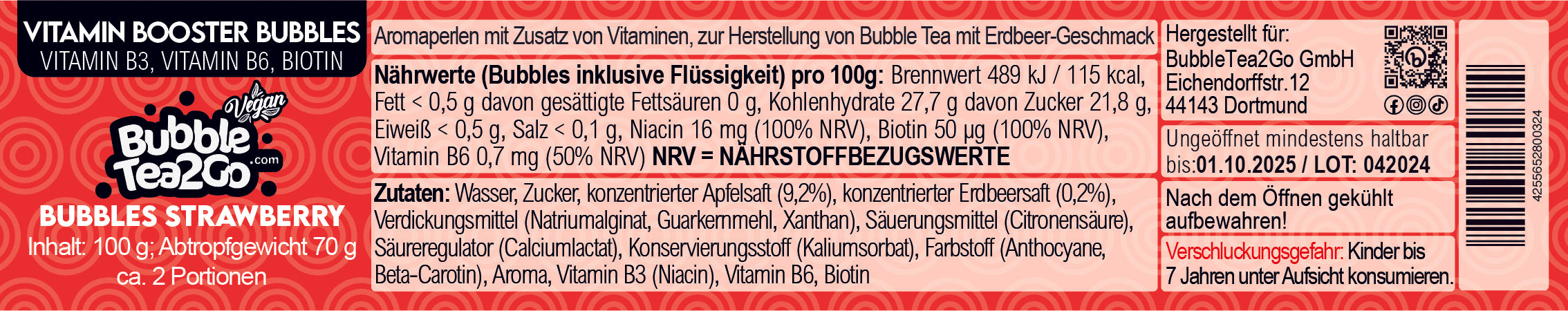 Bubbles - Strawberry 2 Portionen